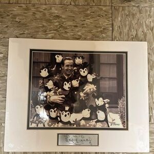 Walt Disney and Mickey Mouse matted photo print